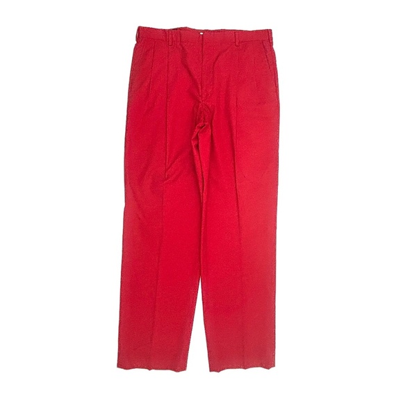 Lands' End Pleated Straight Leg Me's size 36x32 Red Chino Pants - Picture 1 of 3